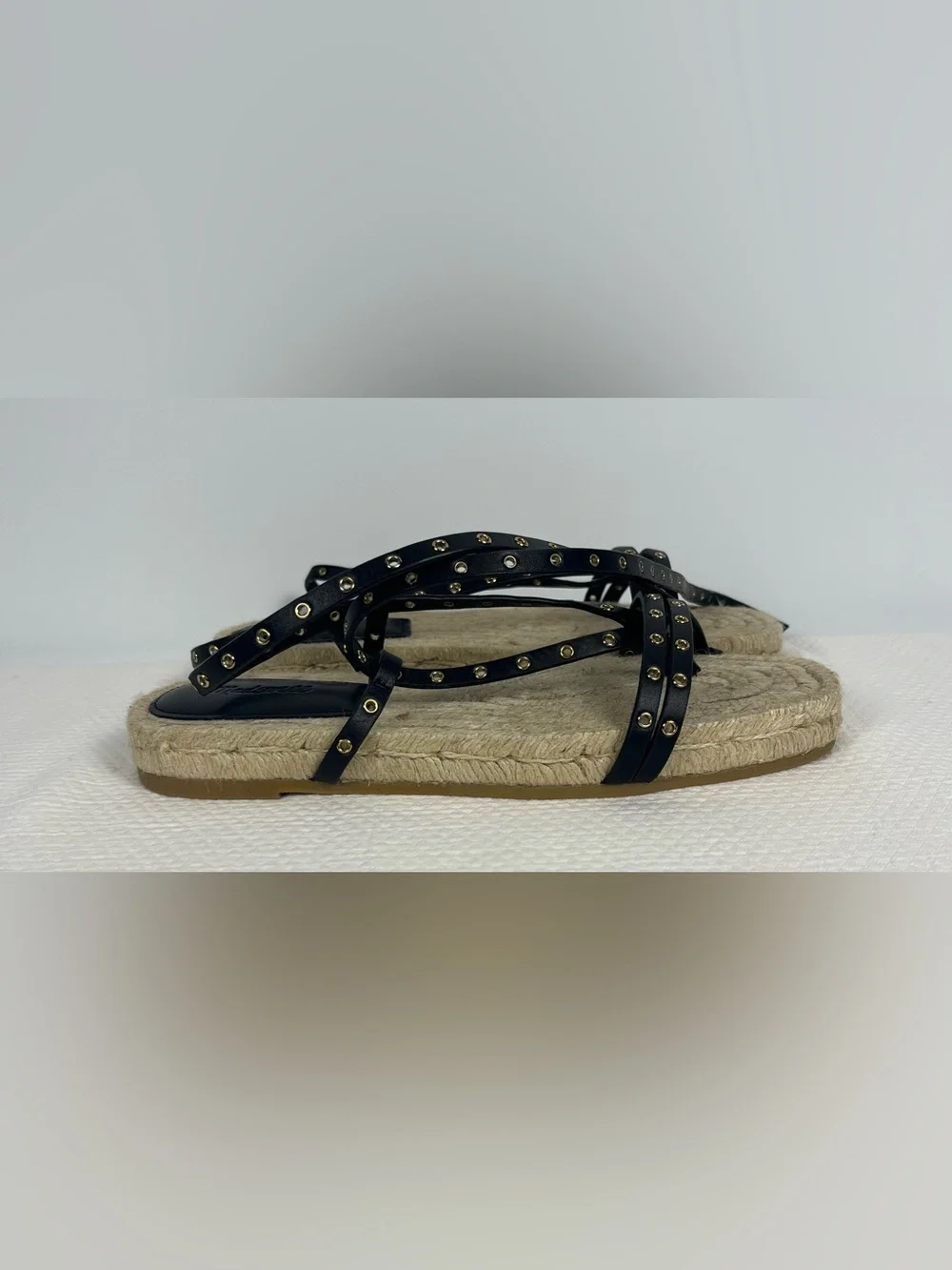 Madewell The Mira Espadrille Thong Sandal In Black Size 7.5 Nwot